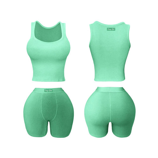Icy Green short set